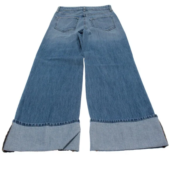 L'agence NWT Denim Jeans Sz 25 US Miley Ultra High Rise Wide Leg in Blue Cotton - Picture 4 of 13